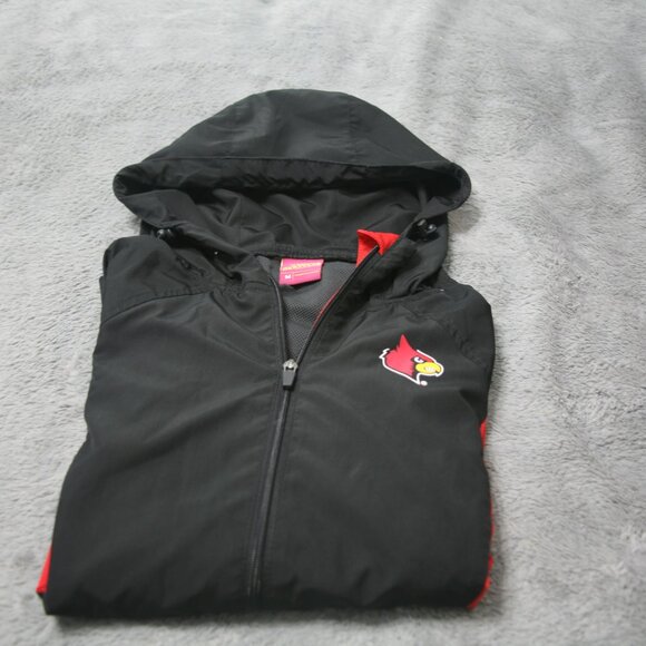 U of L Hooded Jacket, Size M, Red/Black - Picture 2 of 4